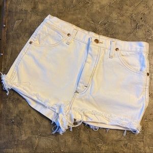 WRANGLER WHITE WASH DENIM SHORTS